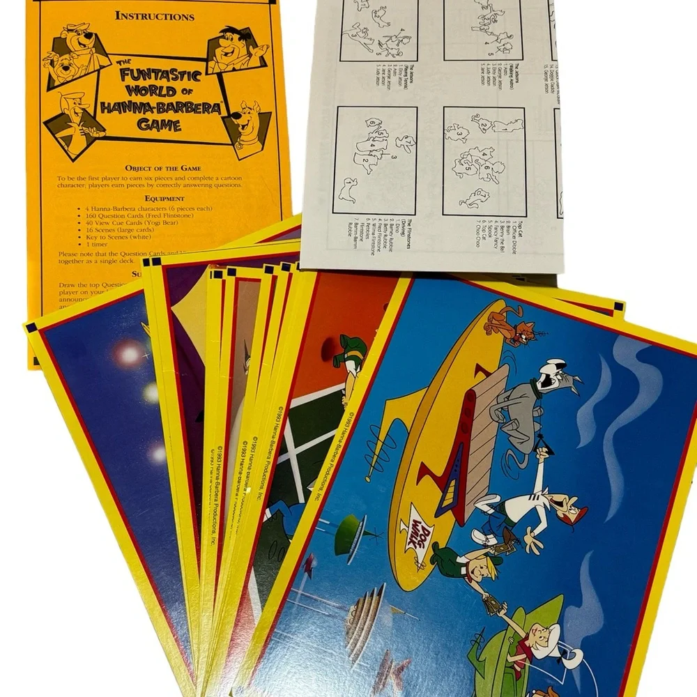 The Funtastic World of Hanna-Barbera Board Game Flintstones 1993 INCOMPLETE HTF